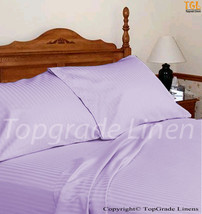 New 4 piece Stripe Sheet Set Egyptian Cotton Bedding 1000TC Queen Size Lavender - $74.99