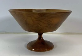 Myrtle Wood Pedestal Bowl Oregon mid century modern Minimalist VTG K Molitor - £15.65 GBP