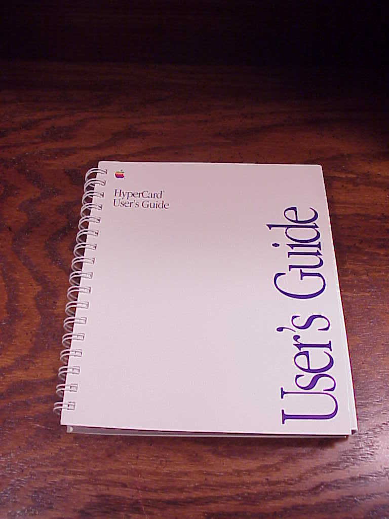 Apple HyperCard User's Guide Book, 1989, 258 pages - $9.95
