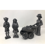 Lot of 3 Michael Ricker Pewter Statues Art Decoration Mother Baby Daught... - £30.24 GBP