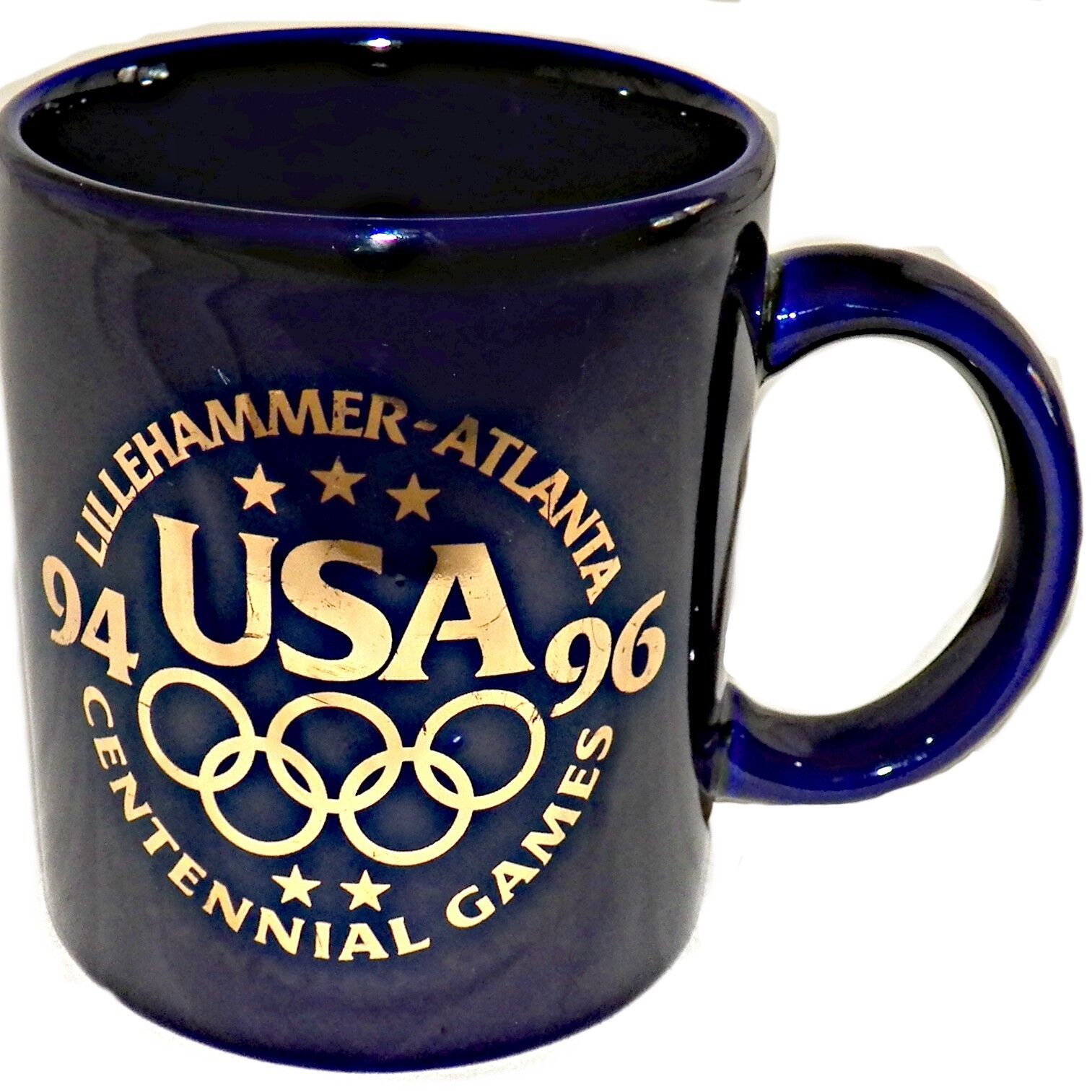 Primary image for USA Olympics Centennial Games Lillehammer 94 Atlanta 96 Cobalt Blue Coffee Mug