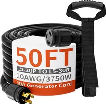 Huanchain 3 Prong 30 Amp Generator Cord 50 Feet Heavy Duty,Nema, Etl Listed - $124.94