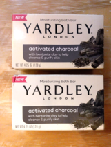 (2) Yardley London Activated Charcoal Bath Bar Soap 4.25 oz. -SEALED! - £9.48 GBP