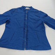 Draper's & Damon's Petite RN#105378 Womens Blue Full Zip Jacket Size PS Chest 38 image 11