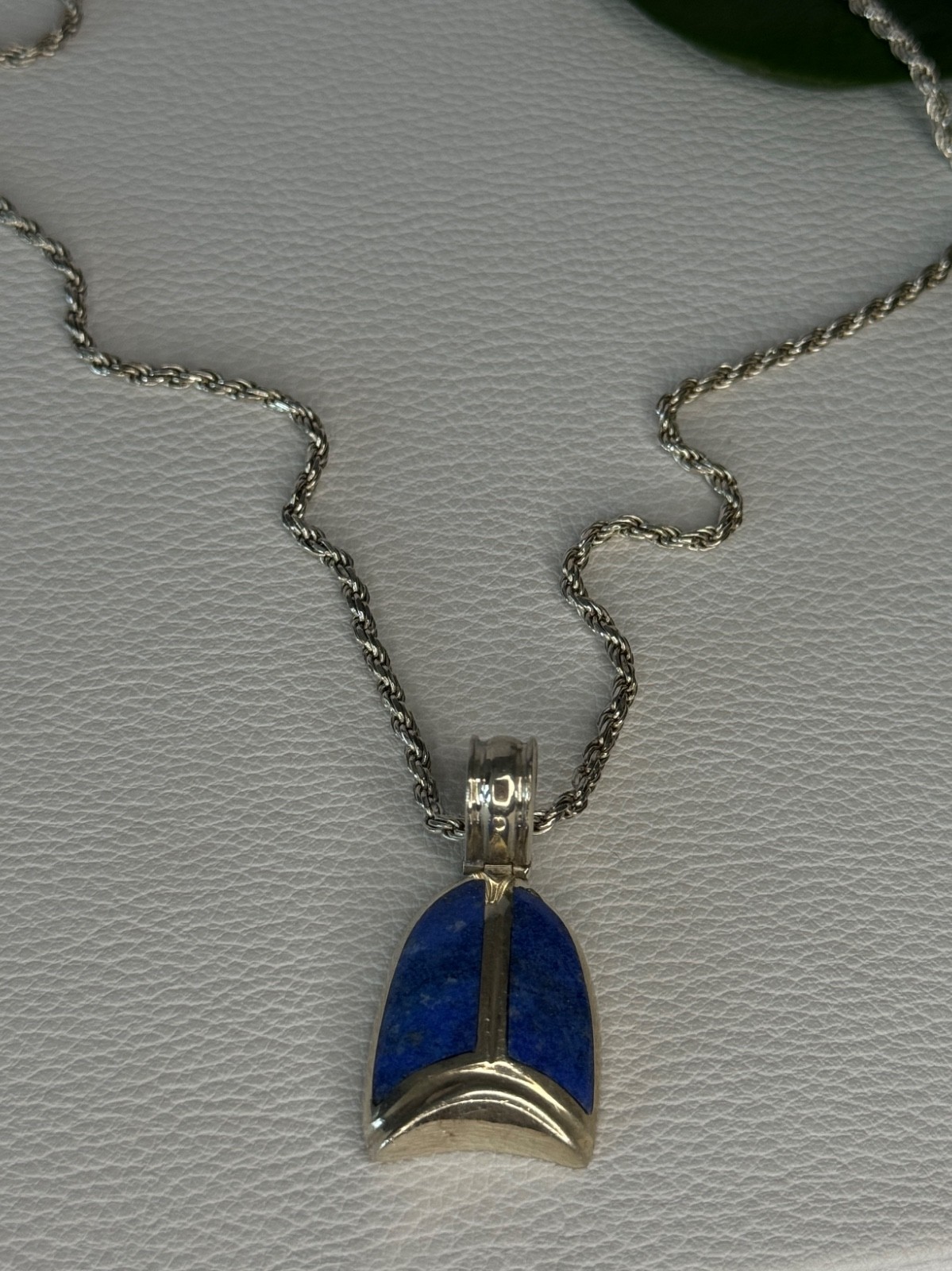 Vintage 925 Sterling Silver Sodalite Necklace Length 20 inch Item image 2