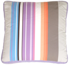Grape &amp; Charcoal Stripes Throw Pillow, Complete with Pillow Insert - £12.41 GBP