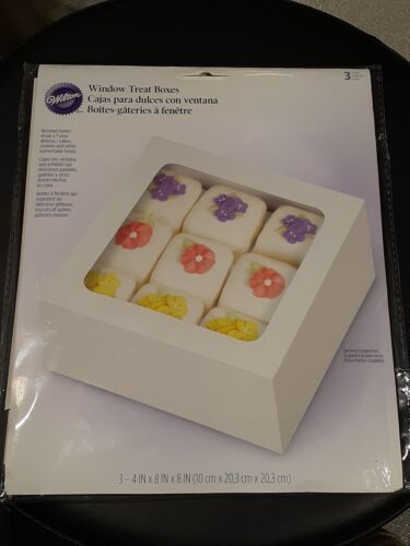 Wilton Treat Boxes For Holiday Food Cake Gifts  3 Pack Size 8" X 8" X 4" - £6.13 GBP
