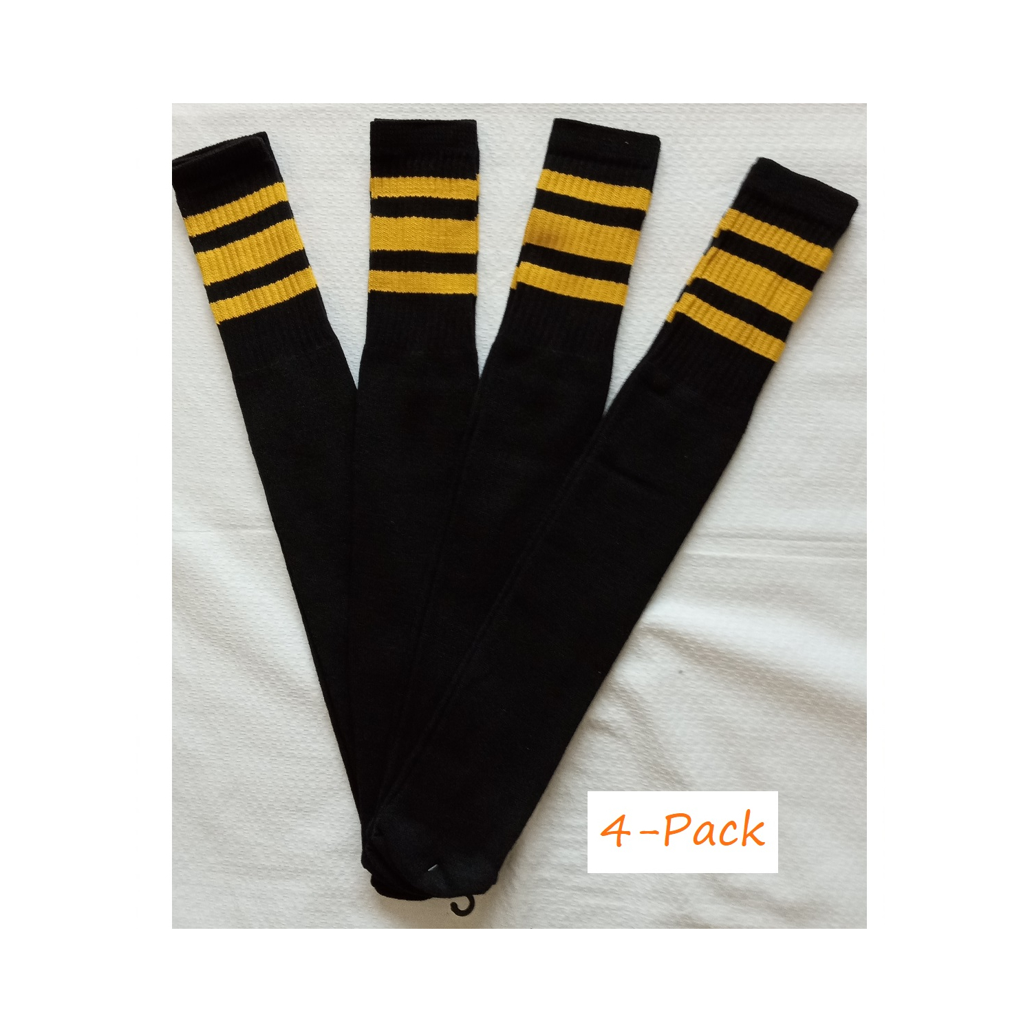 Striped Tube Socks Sports Baseball Softball   Cotton Game Socks Black &amp;... - $19.50