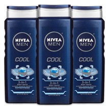 Nivea Men Cool Body Wash, Icy Menthol, 3-in-1, 16.9 fl. oz. Bottle (Pack Of 3) - £14.77 GBP