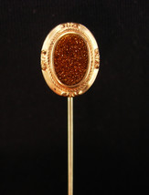 Antique mens lapel pin - 1800&#39;s Brooch - Vintage Goldstone Victorian rose gold p - £115.88 GBP