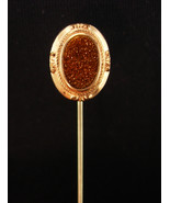 Antique mens lapel pin - 1800&#39;s Brooch - Vintage Goldstone Victorian ros... - $145.00