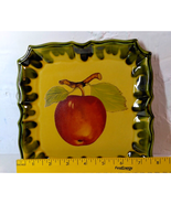Pizzato 8&quot; x 8&quot; Square Dinner Plate Hand Made/Hand Painted In Italy Apple - $19.00 CAD
