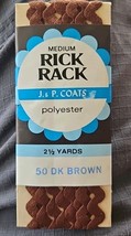 Rick Rack Medium J&P Coats Polyester 2.5 Yards "50 Dark Brown Accent Trim - $4.32 CAD