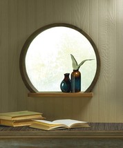 Round Wooden Mirror With Shelf - $61.00
