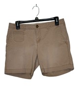 Old Navy Women&#39;s Shorts Low-Rise Flat Front Stretch Chino Pocket Tan Size 6 - £15.62 GBP