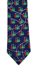 Hallmark Christmas Necktie Holiday Traditions Mens Classic Multicolor Trees - £8.93 GBP