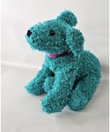 Vintage Classic Toy Co dog 10” Plush Teal Aqua Stuffed Animal Ribbon Col... - $34.60