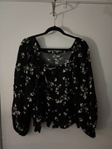 Old Navy Floral Top Cropped Button Closure Blue Womens Size XL - $346.68 MXN