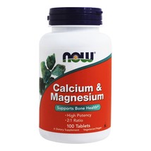 NOW Foods Calcium and Magnesium High Potency, 100 Tablets - £8.22 GBP