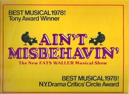 AIN'T MISBEHAVIN' Theatre Program - $14.84