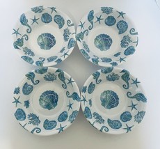 Melamine Bowls American Atelier Set of Four Sea Life Sea Horse Star Fish... - $21.66