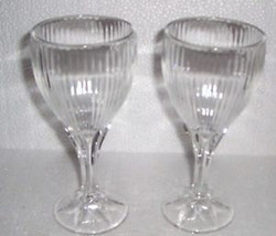 Mikasa Solid Crystal Clear Cut Ribbed Wine Glasses Made In France - $40.50