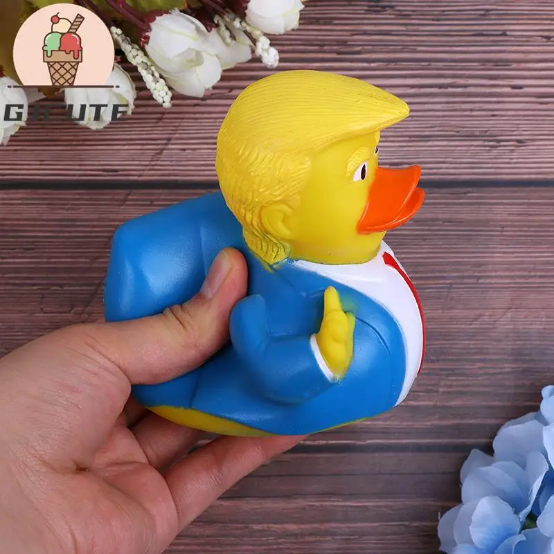 New Water Toy Shower Duck Child Bath Float Toy Cartoon Trump Duck Bath Shower - £6.96 GBP