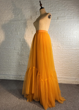 Rust Tiered Tulle Maxi Skirt Plus Size Women Layered Tulle Skirt for Wedding image 5