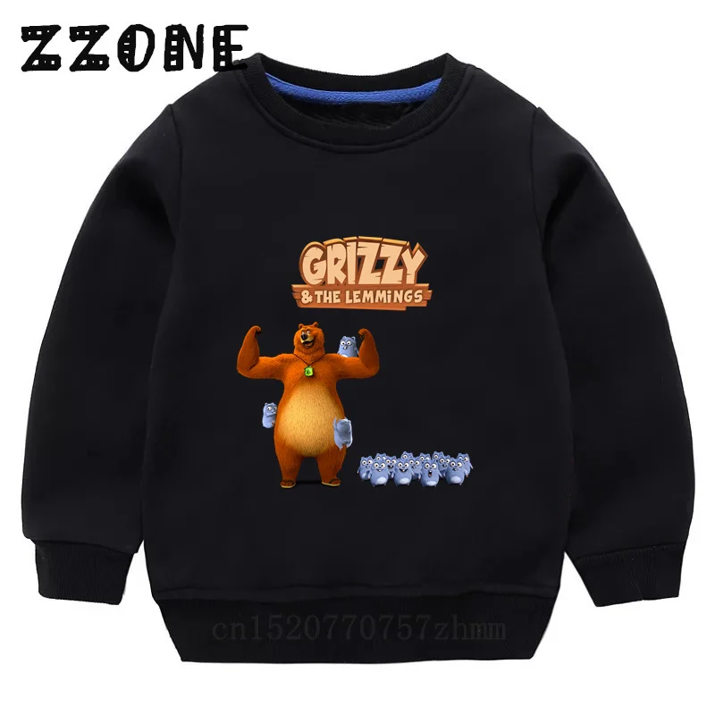 light Grizzy  Cute Lemmings  Kids Sweatshirts Children Hoodies Funny Baby Pullov - £76.94 GBP