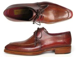 Paul Parkman Mens Shoes Derby Brown Square Toe Apron Goodyear Welted 322A7 - £483.69 GBP