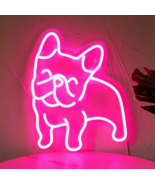 1pc French Bulldog Neon Sign Light, Decor Dimmable LED Neon Light PINK - $39.39 CAD