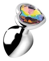 Rainbow Prism Heart Anal Plug - Medium - £22.89 GBP
