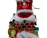 Kurt Adler Santa In a Chimney Hand Blown Glass ornament d4163 - $13.80