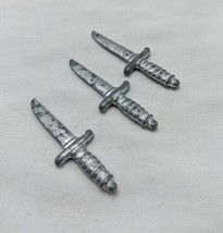 Set Of (3) Metal Clue Knife Board Game Pieces - $9.89