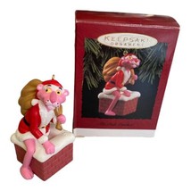 Vintage 1993 Hallmark Keepsake Christmas Ornament The Pink Panther Santa - $10.00