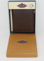 Royal Crest Men&#39;s Brown Tri-fold Cowhide Leather Wallet - £14.42 GBP