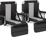 Durable Black &amp; Grey Stadium Seats with Pockets – Perfect for Outdoor Ev... - $209.83