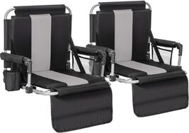 Durable Black &amp; Grey Stadium Seats with Pockets – Perfect for Outdoor Ev... - $209.83