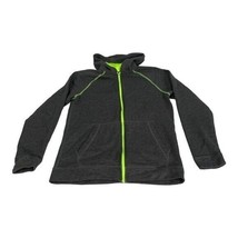 Tek Gear Boys L 14/16 Dark Gray &amp; Neon Green Full-Zip Hoodie - $14.00