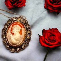 Exquisite and uniquely rare left facing Oriental woman celluloid cameo - £131.68 GBP