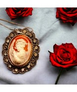 Exquisite and uniquely rare left facing Oriental woman celluloid cameo - $226.64 CAD