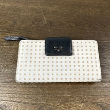Fossil White with Gold Polka Dots Wallet - $12.08