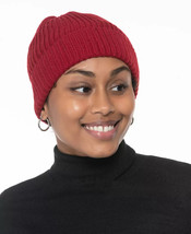 Womens Beanie Hat Solid Cuffed Red STYLE &amp; CO $36 - NWT - £4.29 GBP