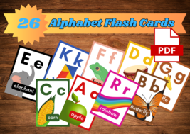 26 ABC Flash Cards, Educational Cards Alphabet Flashcards, Montessori Cards - £1.17 GBP
