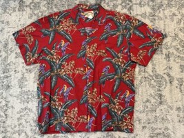 Paradise Found Hawaiian Shirt Mens XXL Tom Selleck Magnum PI Parrots Jun... - £35.03 GBP