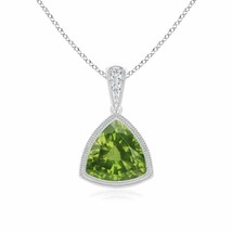 ANGARA 7mm Natural Peridot Pendant Necklace in Sterling Silver for Women - £141.26 GBP+