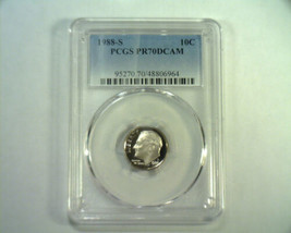 1988-S Roosevelt Dime Pcgs Pr 70 Dcam Deep Cameo Nice Coin Top Pop Finest Known - $24.00