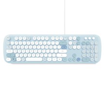 Actto KBD58 Korean English Membrane Keyboard USB Wired Typewriter Design (Blue) image 2
