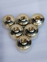 Vintage Brass And Porcelain One Way Electric Switch Button Star design Set of 6 - £102.70 GBP