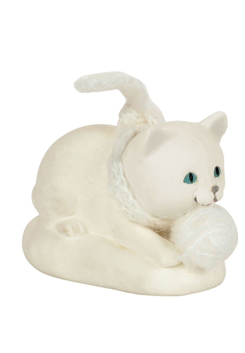 Primary image for Department 56 Snowbabies Cat Playing with Yarn Laying Bisque Porcelain White